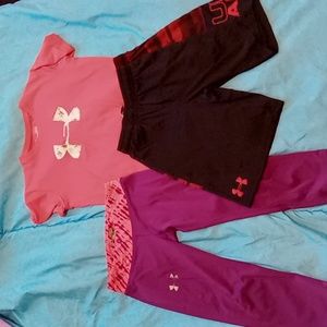 Under Armour bundle girls tee, shorts, & leggings. Youth M.
